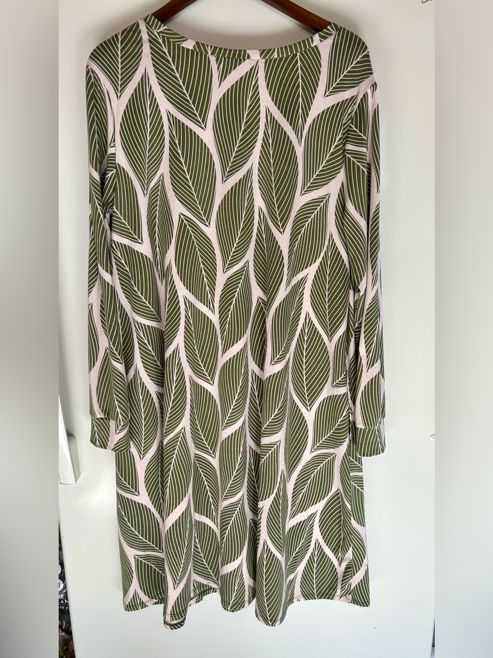 LuLaRoe Emily dress size XL olive green cream pockets - Picture 8 of 15